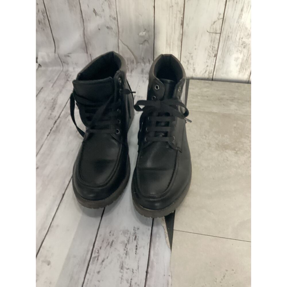 Evans Men's Black Lace Up Leather Boots Size 9.5